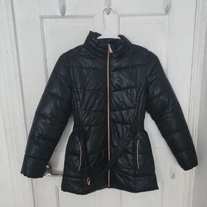 MICHAEL Michael Kors Black Puffer Jacket with Gold Zipper
